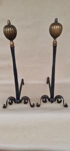 Antique fireplace andirons